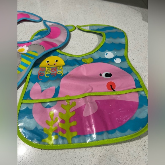 Babies  BIBS SET OF 2-pink & blue - Picture 5 of 10